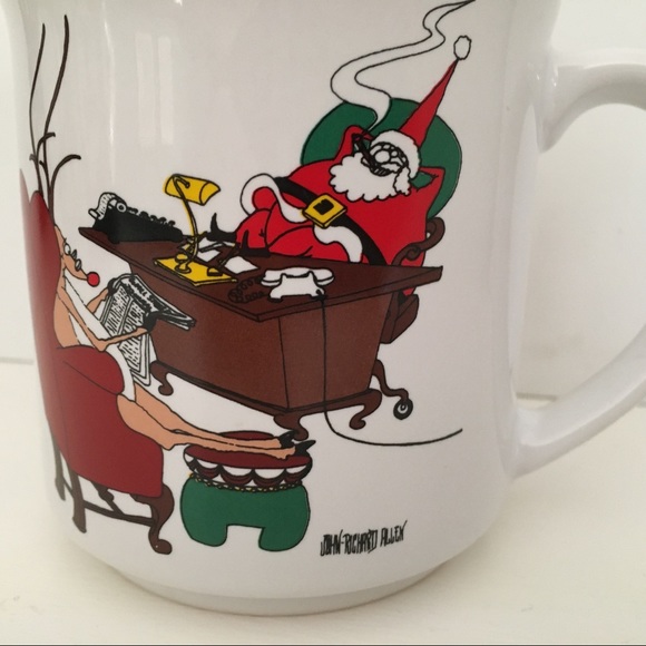 Vintage Christmas Mug Business theme Santa and reindeer John Richard Allen - Picture 14 of 14